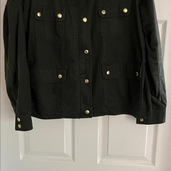 J. Crew Factory Olive Utility Jacket with Gold Buttons - Picture 3 of 7